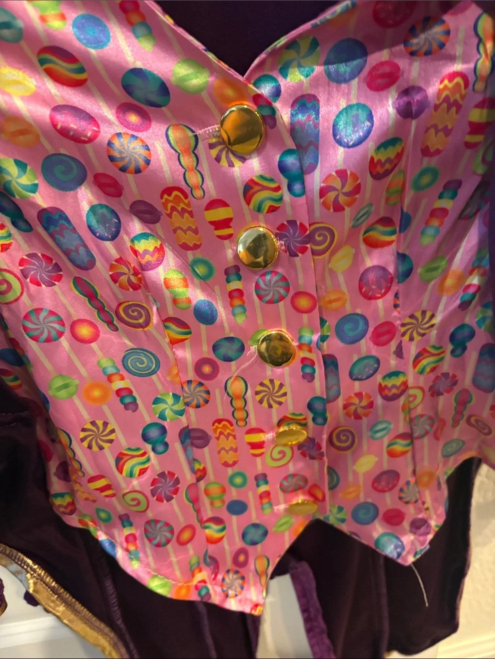 Willy Wonka Candy Inventor Girls Costume vest - Purple